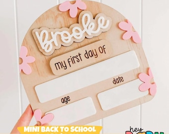 MINI First/Last Day Board - in Daisy | Girls Decor | Back to School Board | Memories | Photo Prop | School Prop | School Board | Best Seller
