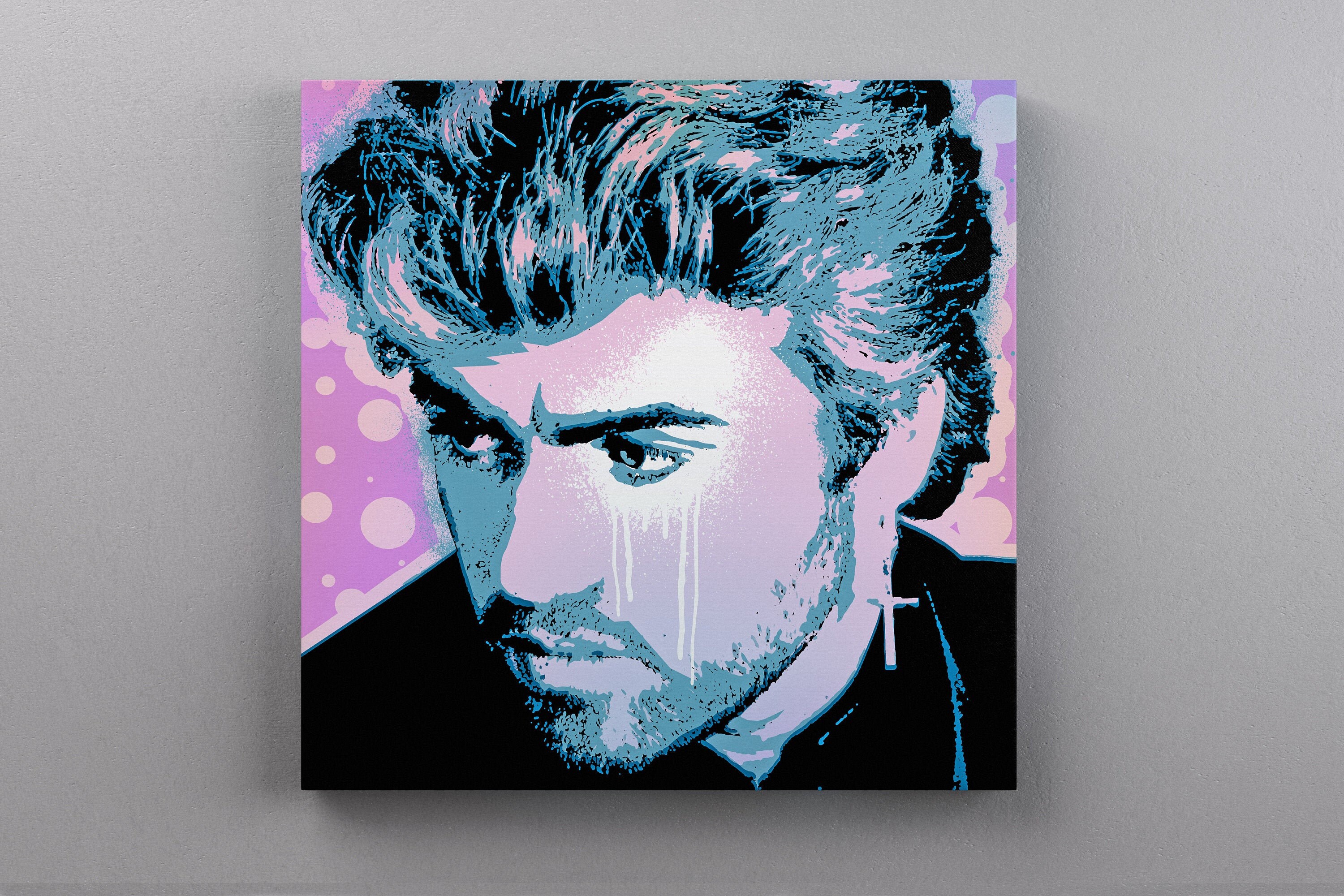 Michael canvas print 80's pop art Wham graffiti Etsy