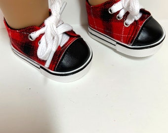 Retired ~ American Girl Doll Grey Yellow Black White Tennis Lace Shoes Sneakers