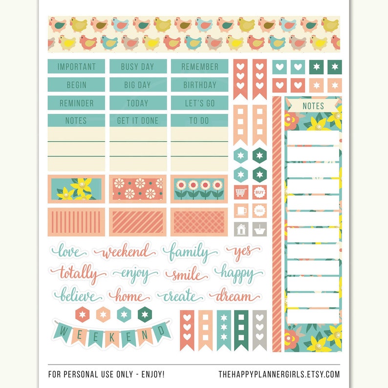 April Monthly April Planner 17025 April Planner Stickers Happy Planner April Easter Planner Stickers Spring Sticker Floral