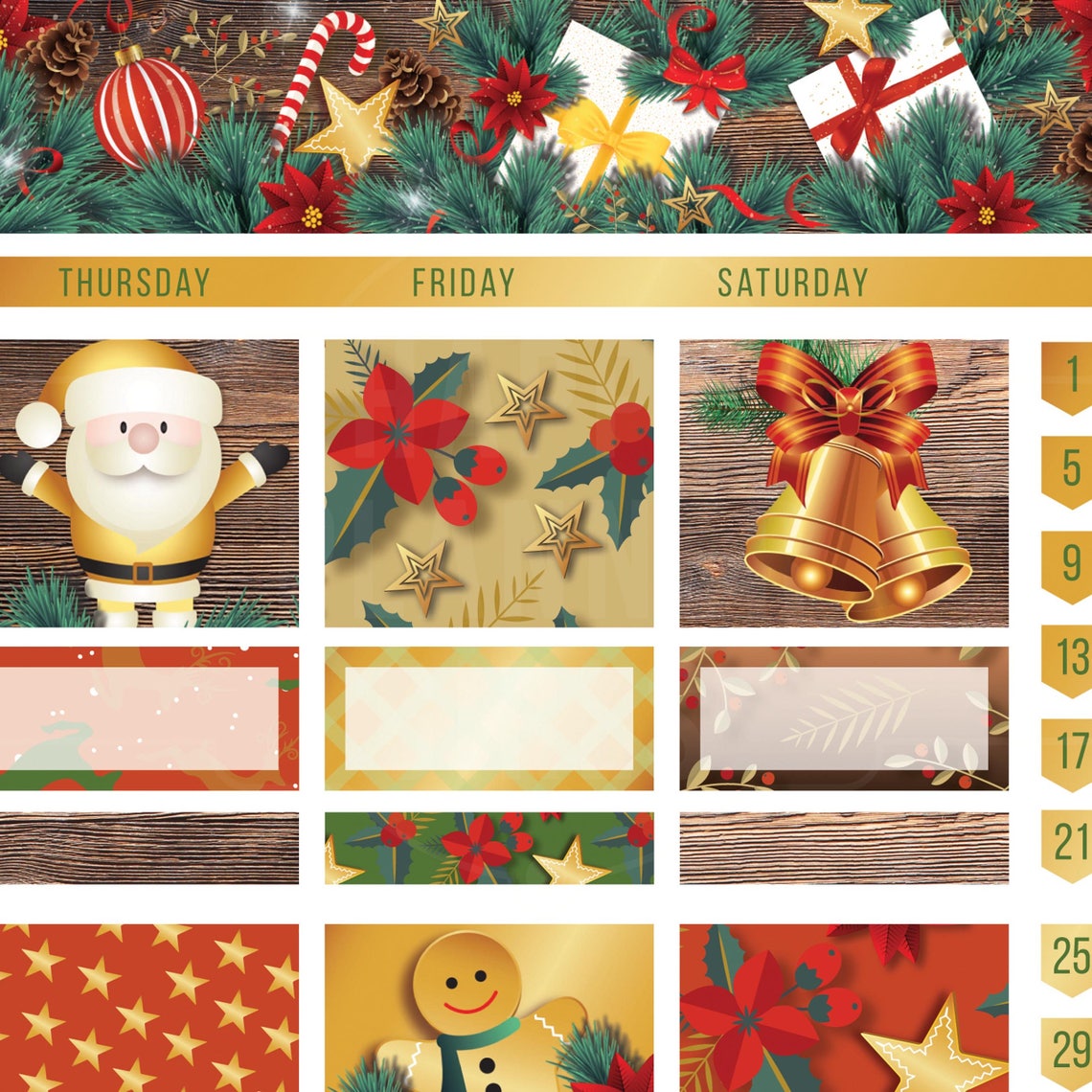 December Planner Stickers December Sticker Kit December | Etsy
