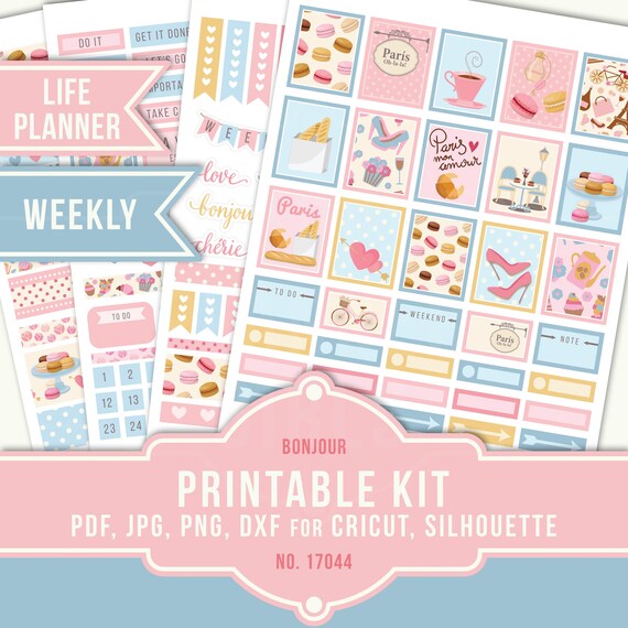 printable vertical paris planner stickers printable planner etsy