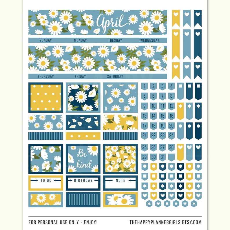 April Planner Stickers Printable Planner Stickers Easter | Etsy