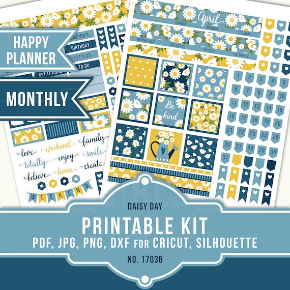 April Monthly April Planner 17025 April Planner Stickers Happy Planner April Easter Planner Stickers Spring Sticker Floral