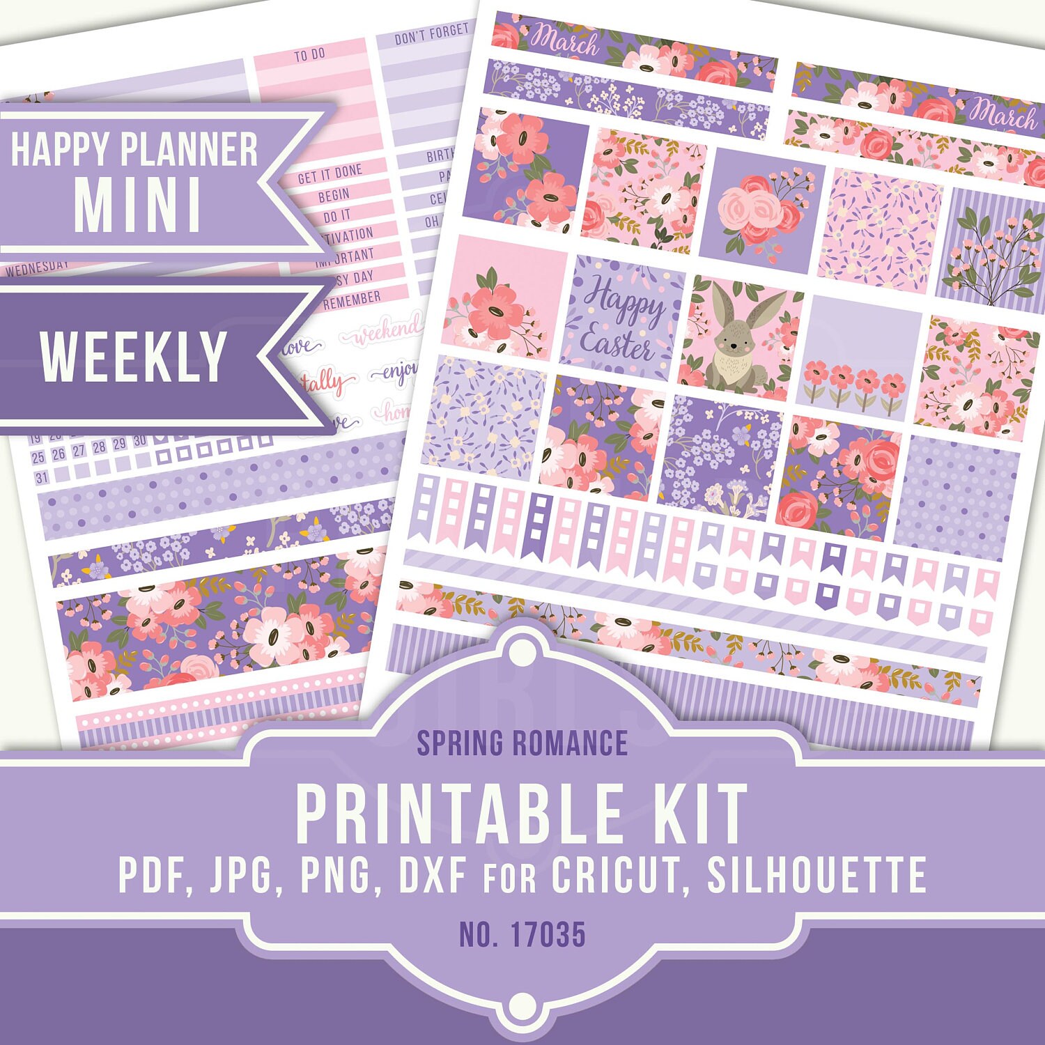 April Monthly April Planner 17025 April Planner Stickers Happy Planner April Easter Planner Stickers Spring Sticker Floral