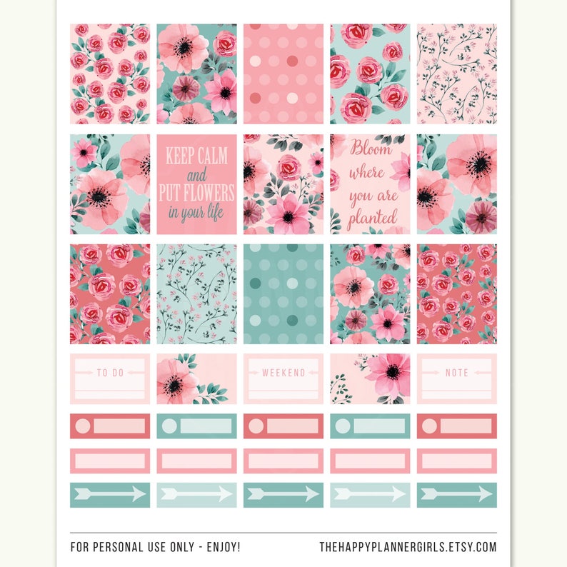 Erin Condren Planner Stickers Weekly Planner Stickers Floral Etsy