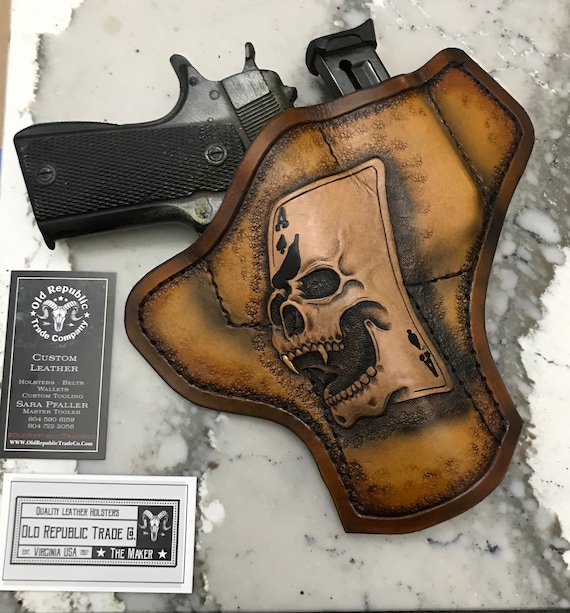 Leather Ace Skull Holster.