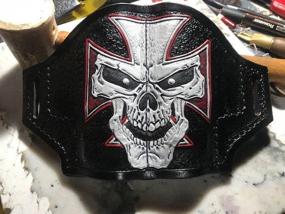 Leather Skull double Holster.