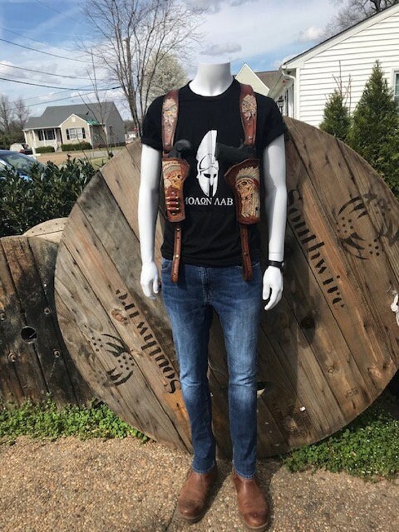 Leather Indian Skull Holster Rig
