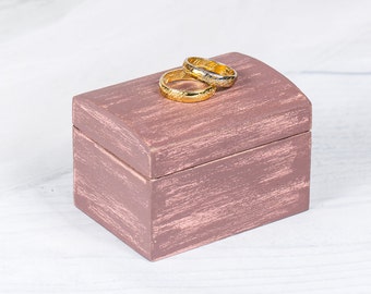 Caja rústica para guardar anillos de madera recuperada: soporte para anillos de boda