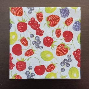 Decoupage Napkins - set of 4 - lunch Paper Napkins for Decoupage Paper for Decoupage Fruits for Decoupage Plants Napkins