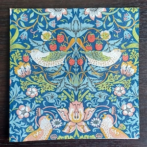 Serviettes pour découpage - lot de 4 - Papier pour découpage, abstraction avec des plantes et des oiseaux The William Morris Decor