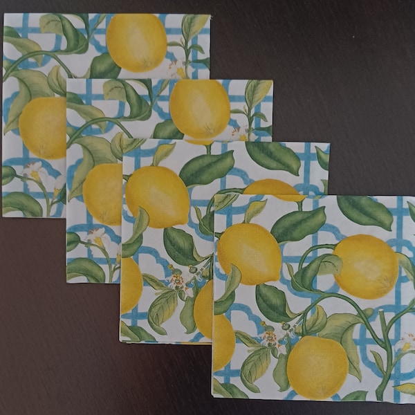 Lemon Paper Napkins Etsy