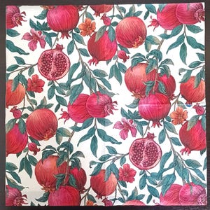 Tovaglioli per decoupage - set da 4 - pranzo Tovaglioli di carta per decoupage Carta per decoupage Rastrello mela per decoupage Piante Tovaglioli Rastrello mela