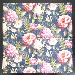 Tovaglioli per decoupage - set da 4 - pranzo Tovaglioli di carta per decoupage Carta per decoupage Fiori per decoupage Tovaglioli Rose Tovaglioli Love