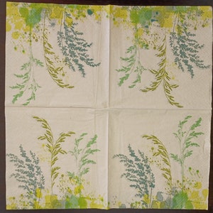Serviettes de découpage - ensemble de 4 - serviettes en papier déjeuner pour papier de découpage pour découpage herbe des prés pour découpage herbe des prés