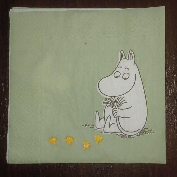 Decoupage Napkins - set of 3 - lunch Paper Napkins for Decoupage Paper for Decoupage Napkins with Mumin