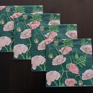 Decoupage servetten - set van 4 - lunch Papieren servetten voor decoupage Papier voor decoupage bloemen voor decoupage Bloemen servetten Liefdesservetten