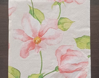 Decoupage Papier Servietten - 4er-Set - Frühling Blumen Design