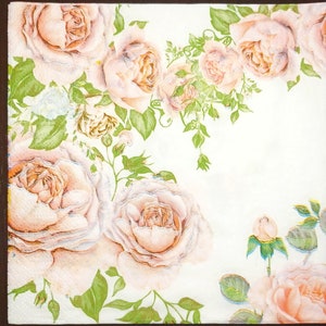Tovaglioli per decoupage - set da 4 - tovaglioli di carta pranzo per decoupage Carta per decoupage Fiori per decoupage Tovaglioli di rose Tovaglioli d'amore