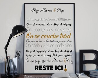A4 poster - "At Grandpa & Grandma"