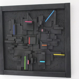 3-D Wall Art Wall Art Wood Sculpture Wall Hanging Sculpture Unique Wall Decoration Home Decoration Black Wood Colour