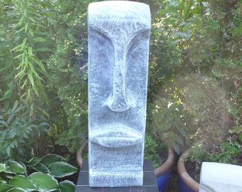 Neu Moai Rapa Nui Tiki Osterinsel Skulptur 64 cm Steinguss Frostfest patiniert Garden concrete Ornament pierre reconstituée