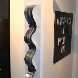 BWB Modern Abstract Wood Aluminum Art Wall Sculpture 80 cm Wall sculpture sculpture en métal escultura en metal Metallinen veistos