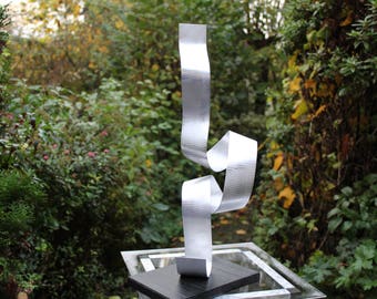 Moderne Große Abstrakte Aluminium Metall Skulptur Kunst Unikat "DOO" 48 cm Contemporary metal art Sculpture abstract