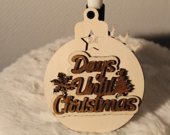 Christmas countdown Christmas ball tree decoration Christmas calendar wooden calendar Christmas decoration Christmas countdown permanent calendar gift