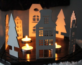 Light object light houses light play houses wooden houses advent wreath wood