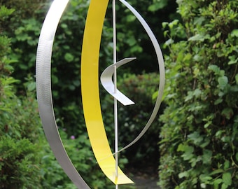 Neu "Yellow 4" Moderne Abstrakte Aluminium Künstler Skulptur  80 cm sculpture en métal metal art escultura en metal Metallinen veistos