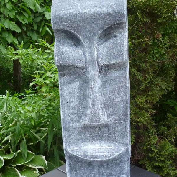 Moai Osterinsel Figur Steinguss 59 cm frostfest patiniert pierre reconstituée easter island tiki concrete garden ornament