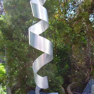 Modern Abstract Wood Aluminum Artist Sculpture &quot;LITU&quot; 49 cm Art Sculpture Unique