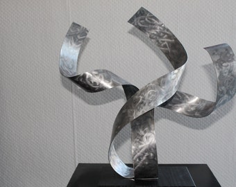 Große Moderne Abstrakte Aluminium Metall Skulptur Künstler Unikat "Oktopus" Contemporary Metal Sculptures Abstract