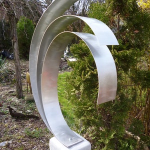 Large Modern Abstract Aluminum Metal Sculpture Artist Unique "Triple" sculpture en métal metal art garden ornament escultura en metal