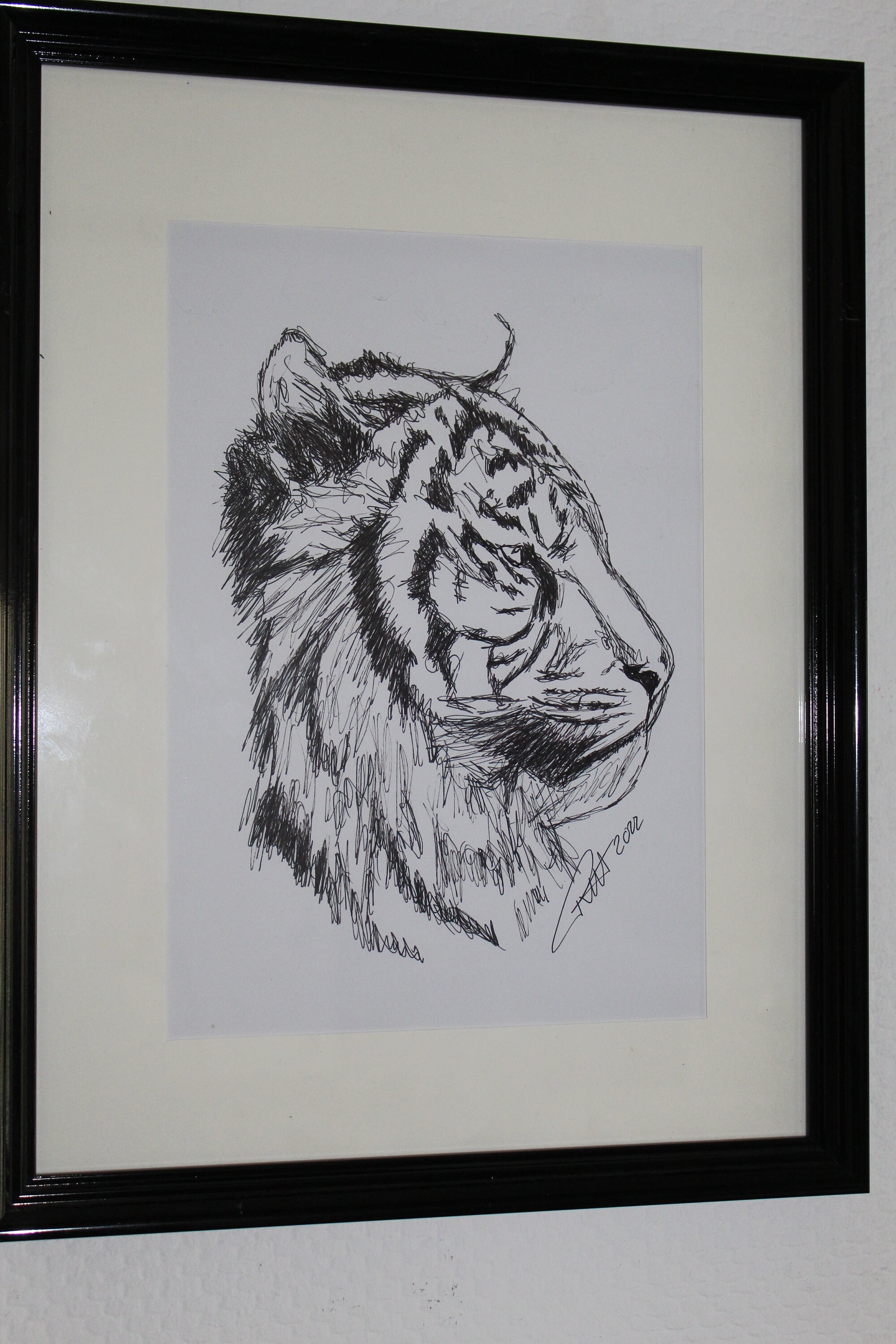 TIGER I Drawing Ink Framed 30 X 40 Cm Hand-painted Unique - Etsy
