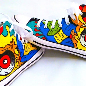 Zapatillas de lona pintadas a mano hot sale