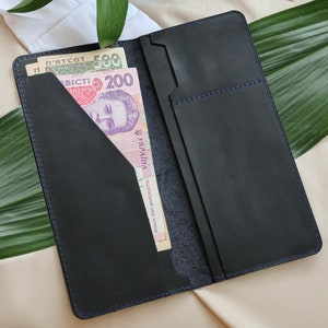 Traveler Wallet Personalized Passport Holder Gift for Traveler Leather Mens Travel Wallet  Husband Birthday Boyfriend Christmas