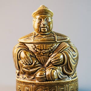 Chinese Style SADLER TEA Caddy Man Olivgrün Glasur Tee Caddy