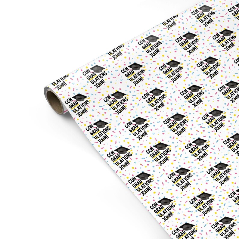 Custom Graduation Wrapping Paper | University Congratulations Graduate ...