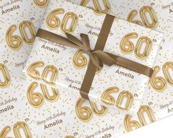 Personalised 60th Birthday Wrapping Paper