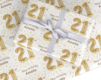 Personalised 21st Birthday Wrapping Paper