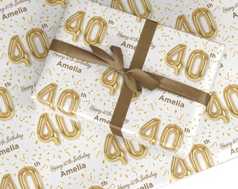 Personalised 40th Birthday Wrapping Paper