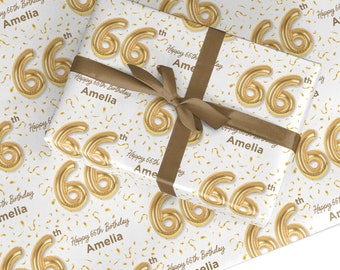 Personalised 66th Birthday Wrapping Paper