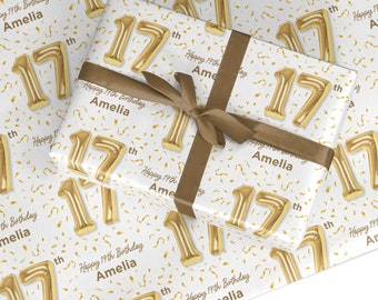Personalised 17th Birthday Wrapping Paper