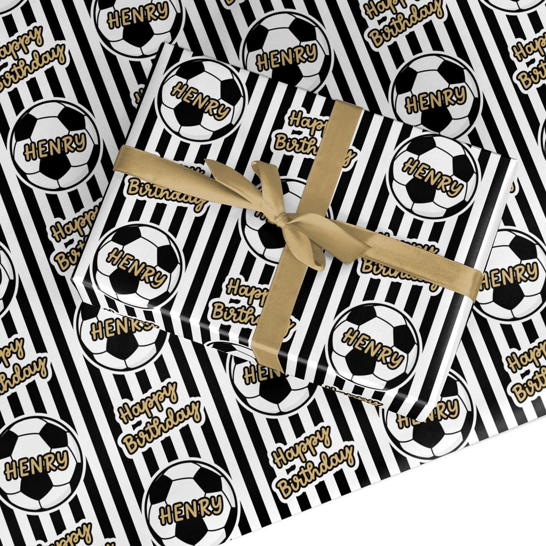 Personalised Football Wrapping Paper | Custom Name & Age Soccer - View #10