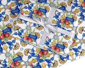 Personalised Mediterranean Fruit and Tiles Wrapping Paper
