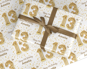 Personalised 13th Birthday Wrapping Paper