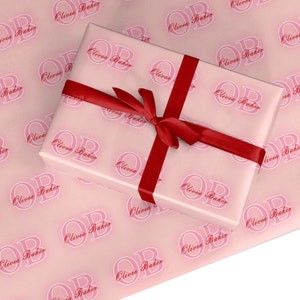 Pink Initials Personalised Wrapping Paper